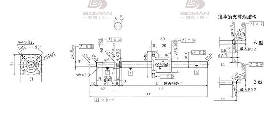 KURODA GP1002DS-EAFR-0210B-C3F 日本黑田滚珠丝杠型号规格