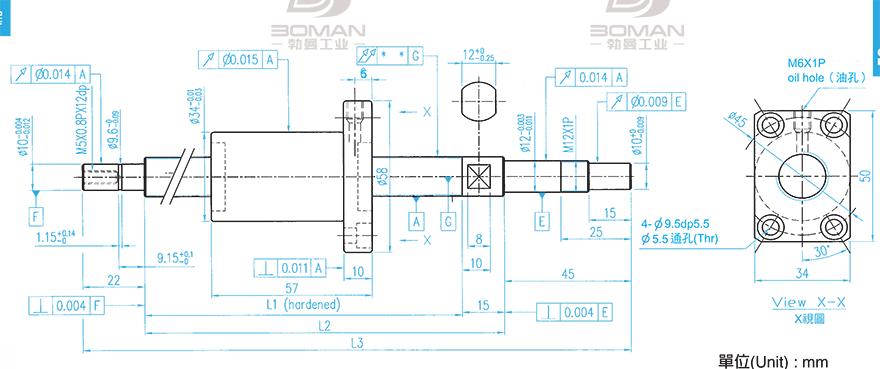 TBI XSVR01510B1DGC5-271-P1 tbi滚珠丝杠轴承型号说明